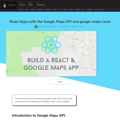 React Apps with the Google Maps API and google-maps-react