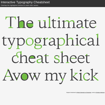 Interactive Typography cheatsheet