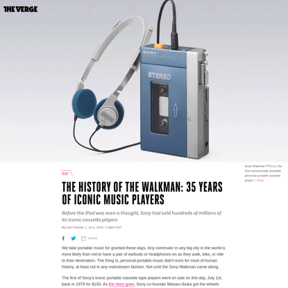 The history of the Walkman: 35 years of iconic music players