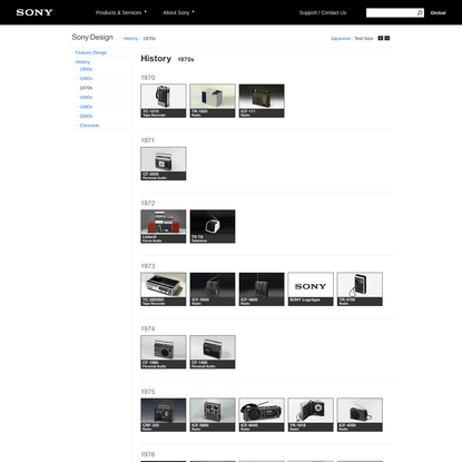 Sony Global - Sony Design - History - 1970s