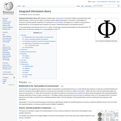 Integrated information theory - Wikipedia