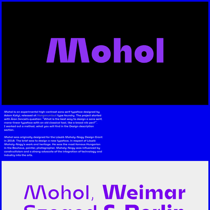 Mohol typeface by Hungarumlaut type foundry