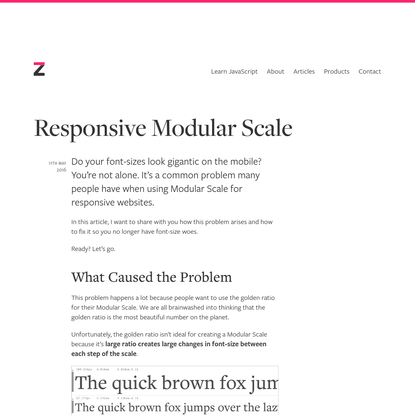 Responsive Modular Scale | Zell Liew