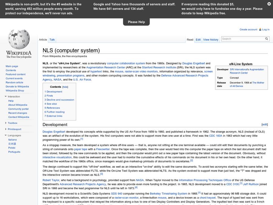 NLS (computer system) - Wikipedia, the free encyclopedia