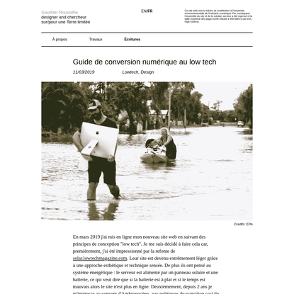 Gauthier Roussilhe | Guide de conversion numérique au low tech