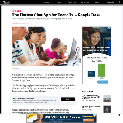 The Hottest Chat App for Teens Is ... Google Docs