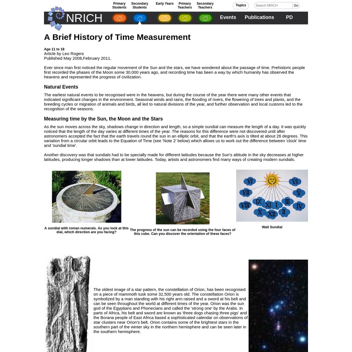 A Brief History of Time Measurement — Are.na