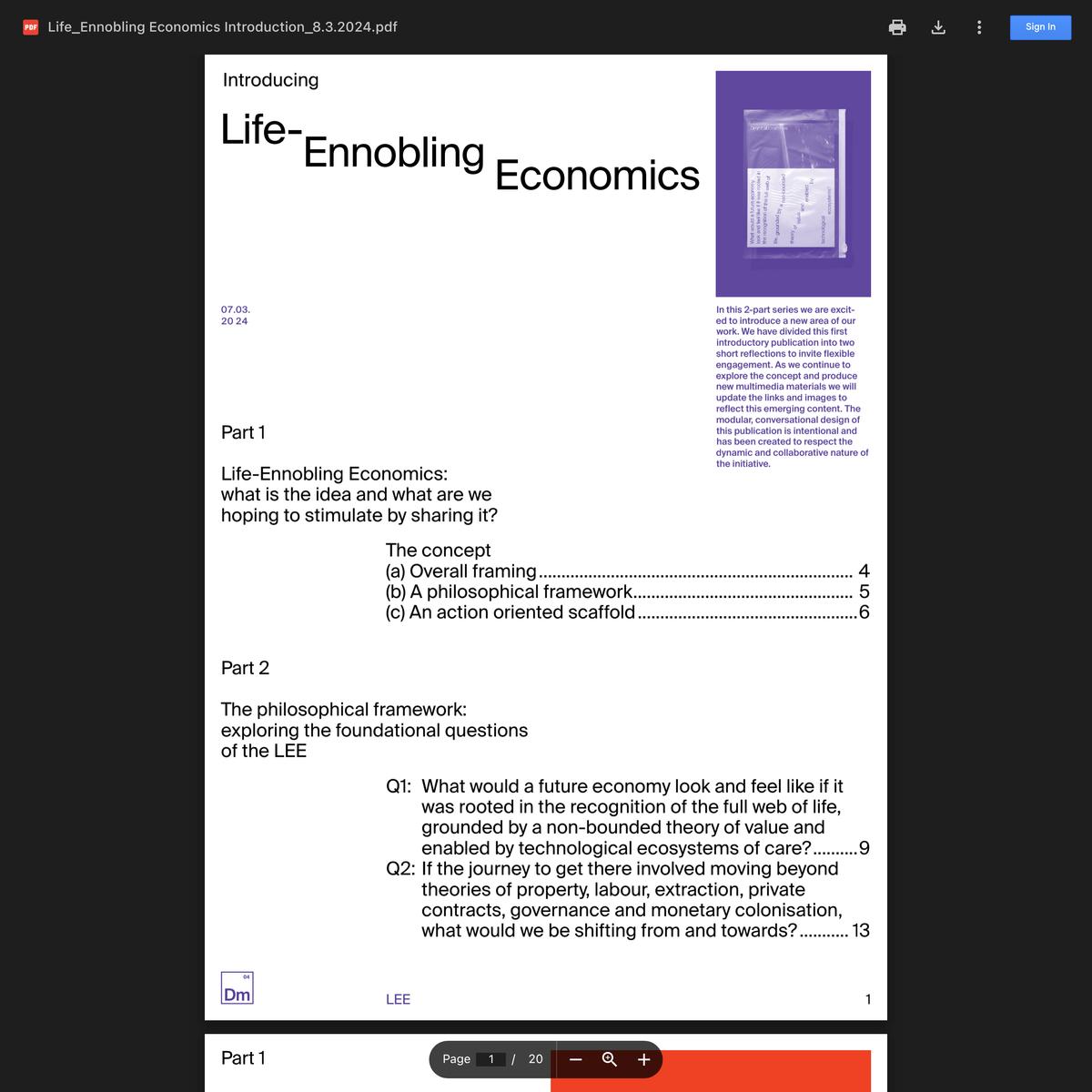 Life-Ennobling Economics