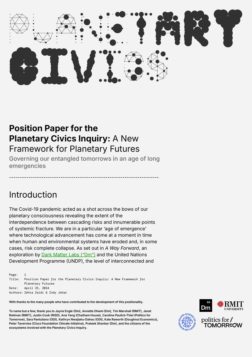 A New Framework for Planetary Futures