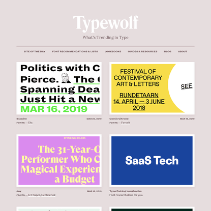 What's Trending in Type · Typewolf