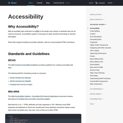 Accessibility - React