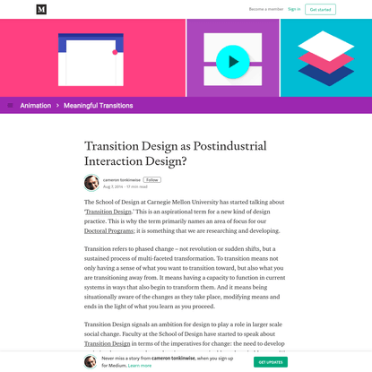 Transition Design as Postindustrial Interaction Design?