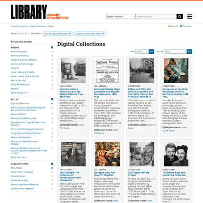 Search results from Digital Collections, Film, Video