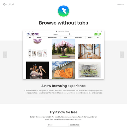 Colibri: Browse without tabs