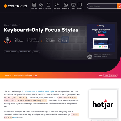 Keyboard-Only Focus Styles | CSS-Tricks